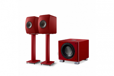Kef LS50 II Wireless + Stojany + Rel T/9x - červená