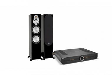 Monitor Audio Silver 300 + Roksan Attessa Streaming set - černý lesk
