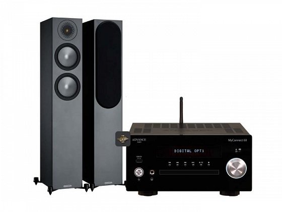 Monitor Audio Bronze 200 + Advance Acoustic MyConnect60 set - černá