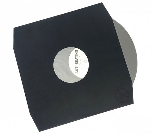 TESLA 12" LP Inner Sleeve black 80g angled 30ks